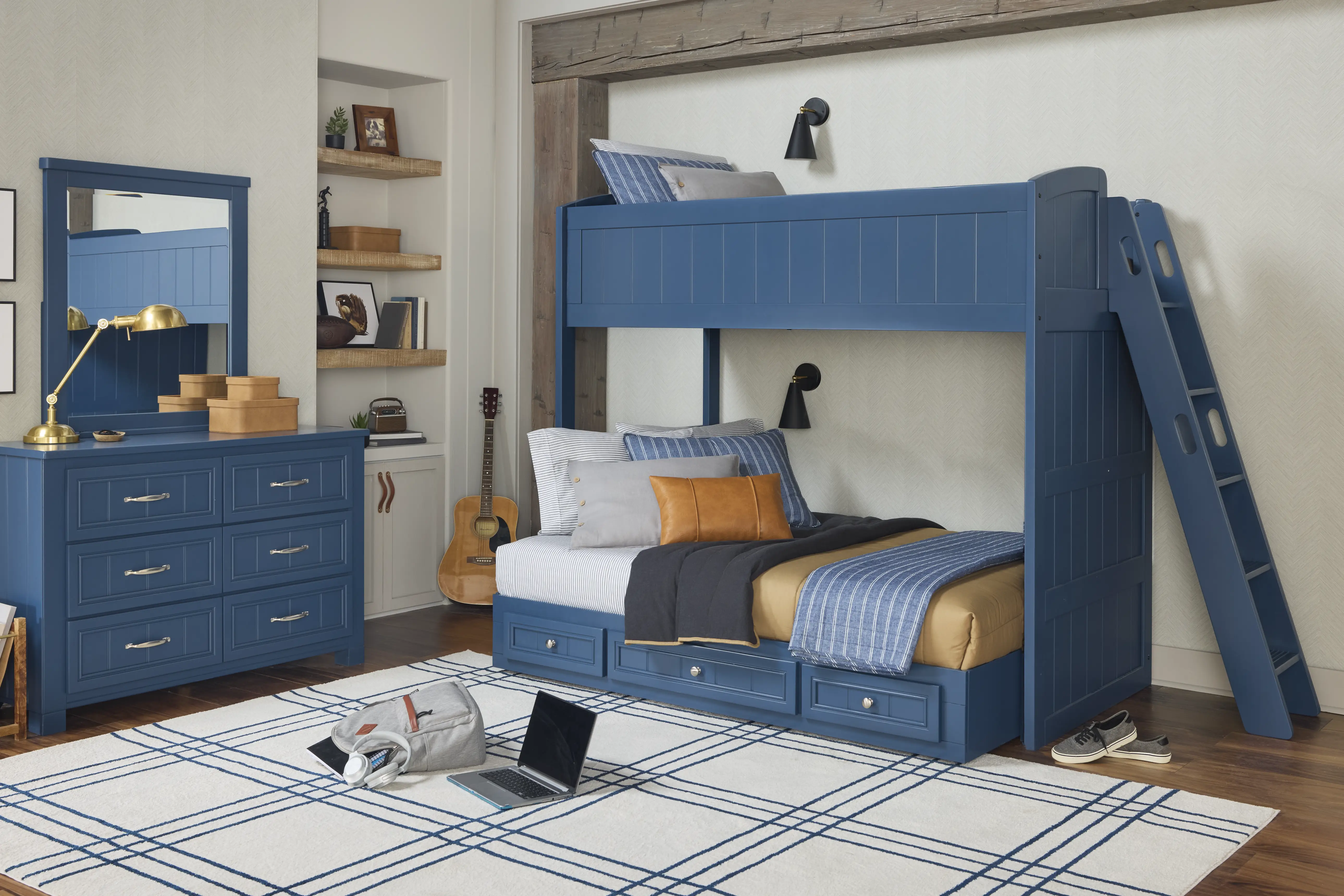 Kids Cottage Colors 2.0 Navy Twin/Full Loft - Thumbnail - Image 2