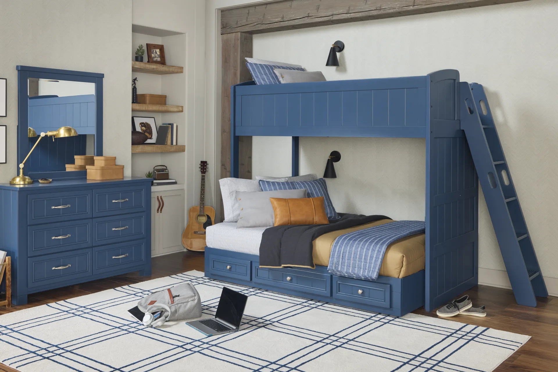 Kids Cottage Colors 2.0 Navy Twin/Full Loft - Image 2