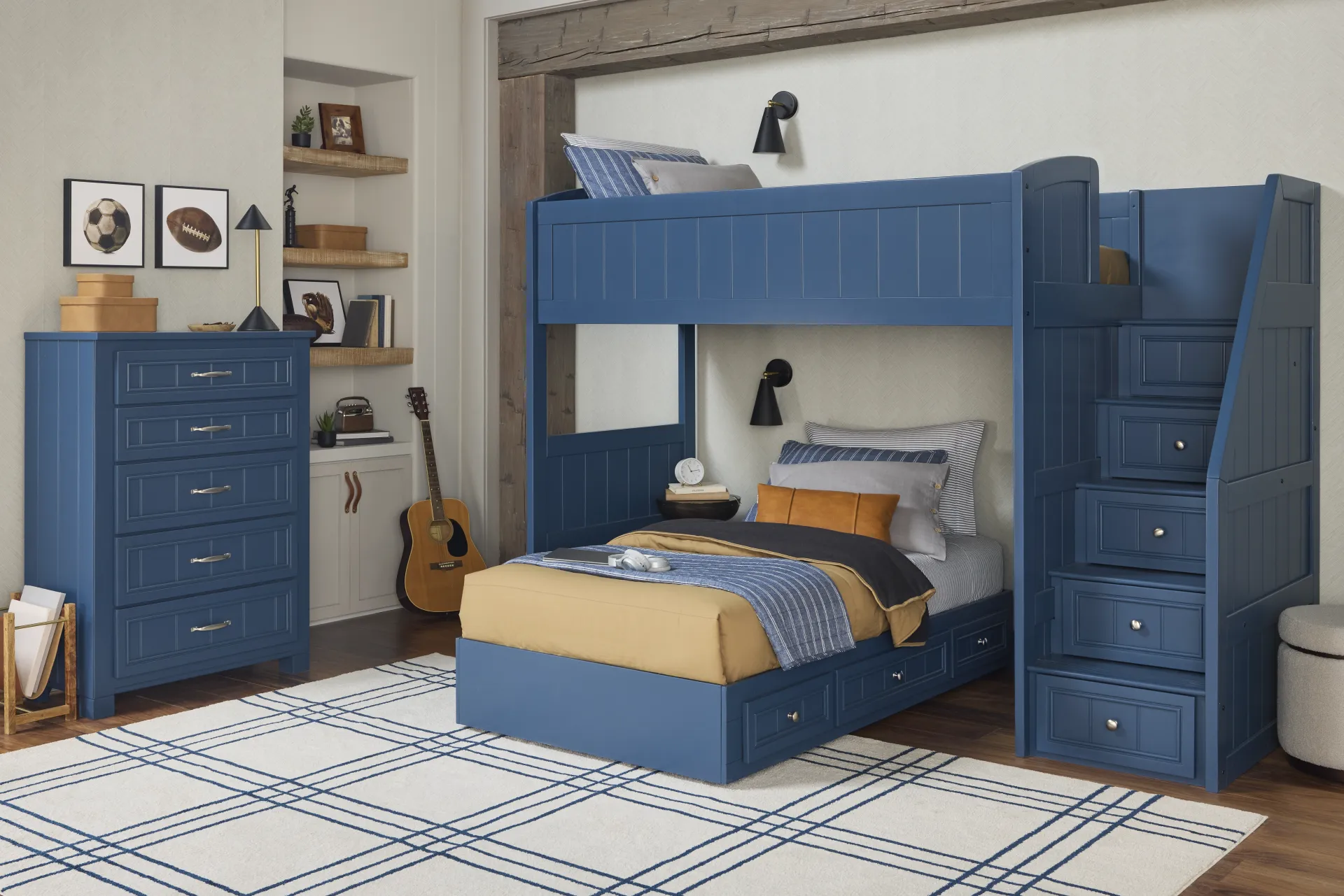 Kids Cottage Colors 2.0 Navy Twin/Twin Step Loft - Image 2