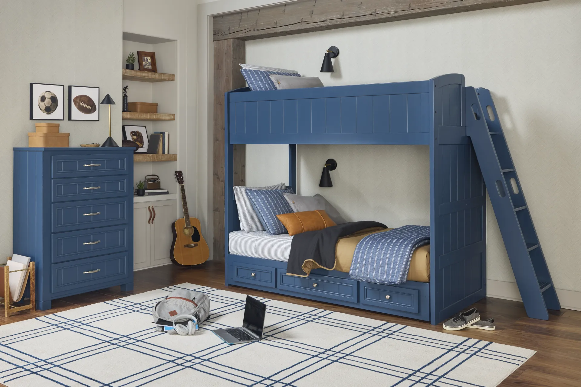 Kids Cottage Colors 2.0 Navy Twin/Twin Loft - Image 2