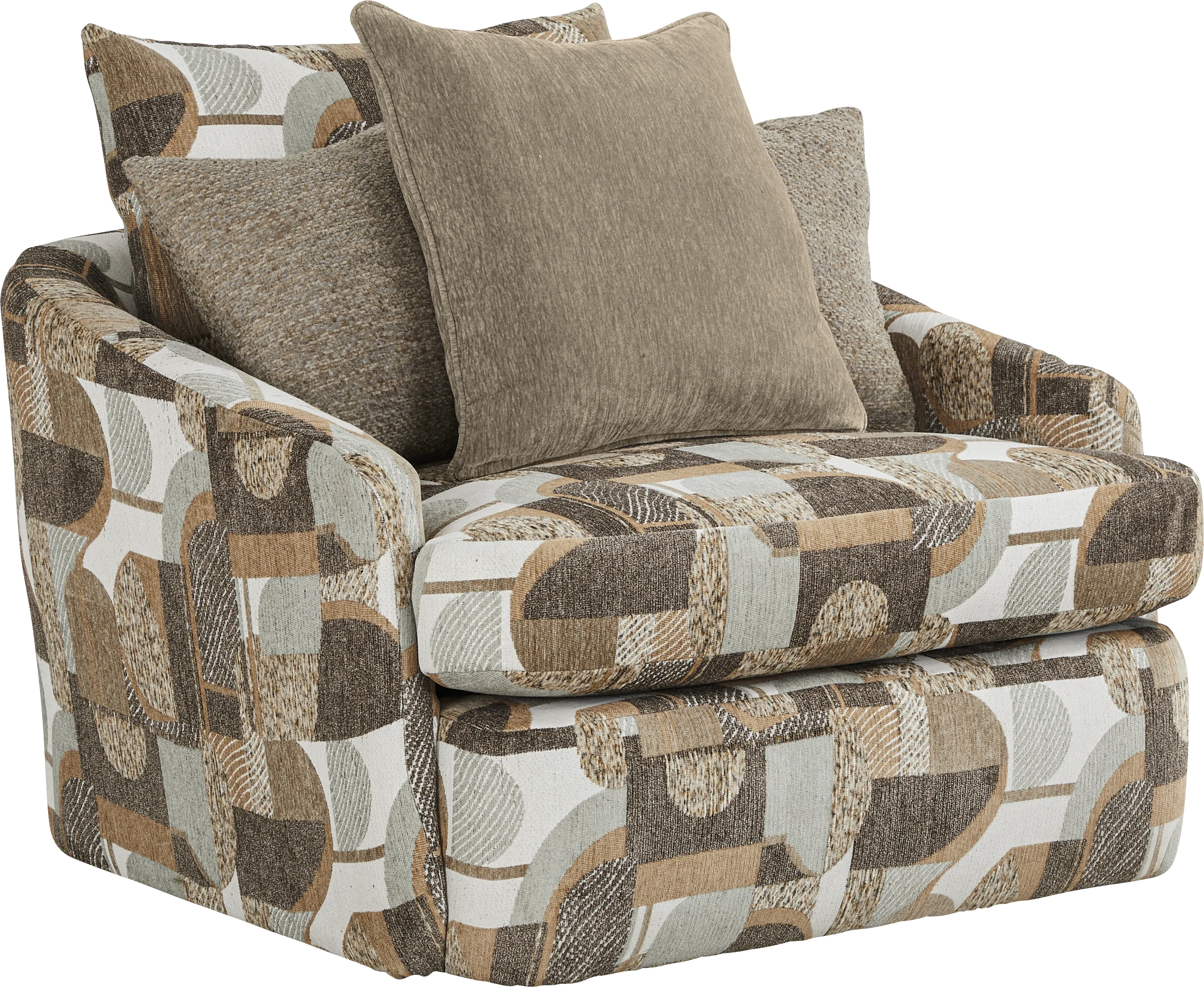 Evianna Brown Swivel Chair - Thumbnail - Image 1