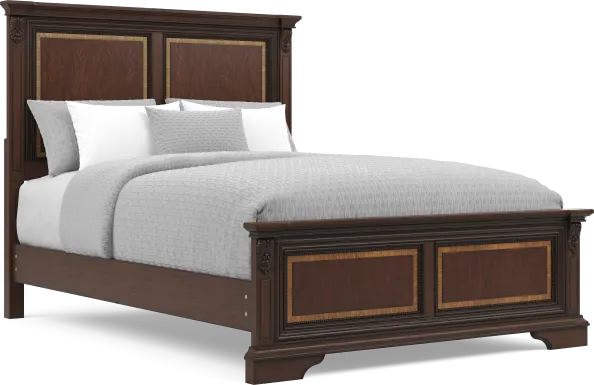 Fuller Brown Cherry Finish 3 Pc Queen Panel Bed