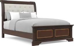 3 pc queen upholstered sleigh bed