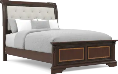 3 pc queen upholstered sleigh bed
