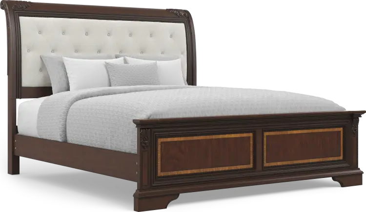3 pc king upholstered sleigh bed