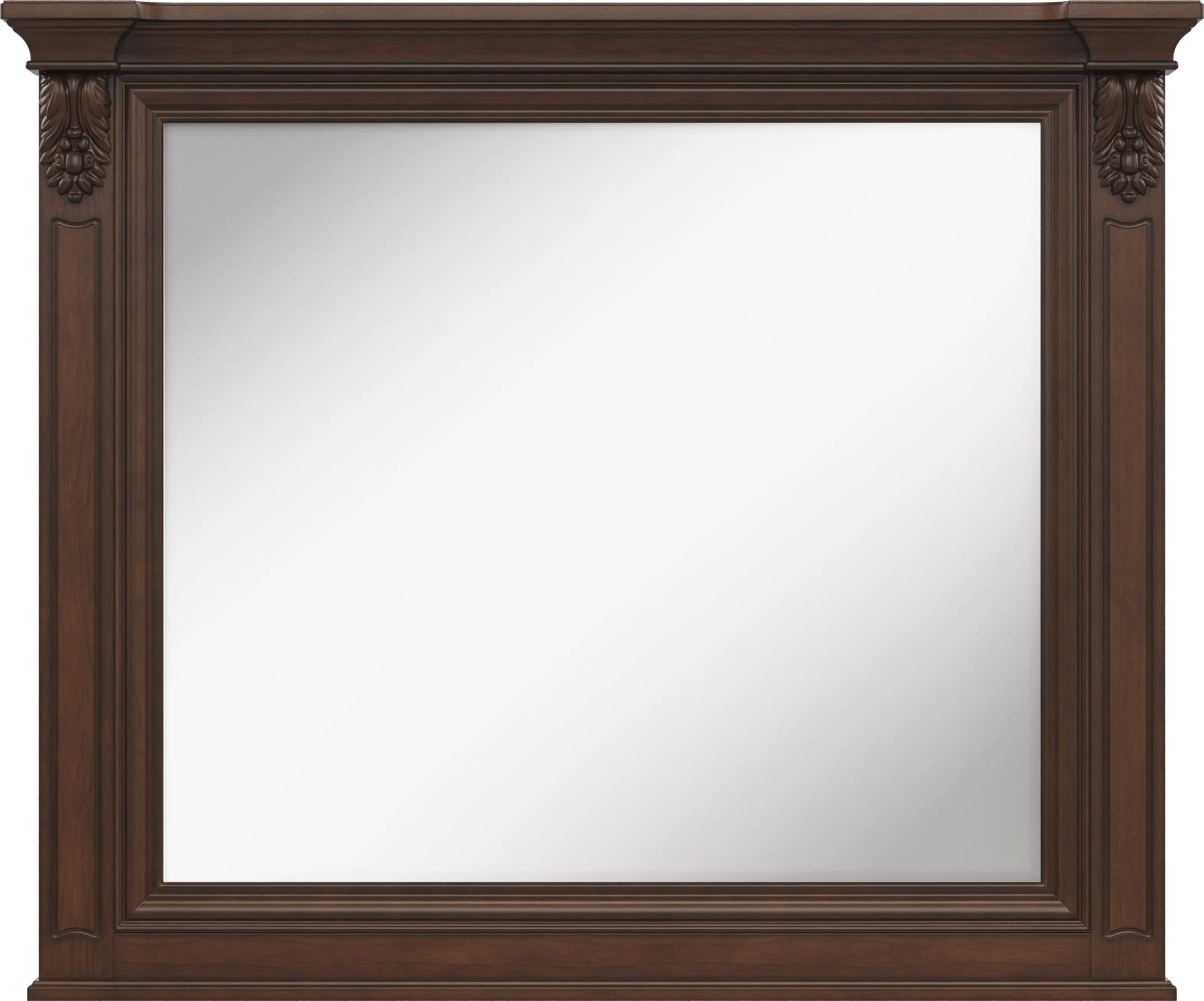 Fuller Brown Cherry Finish 5 Pc Queen Upholstered Sleigh Bedroom - Thumbnail - Image 8