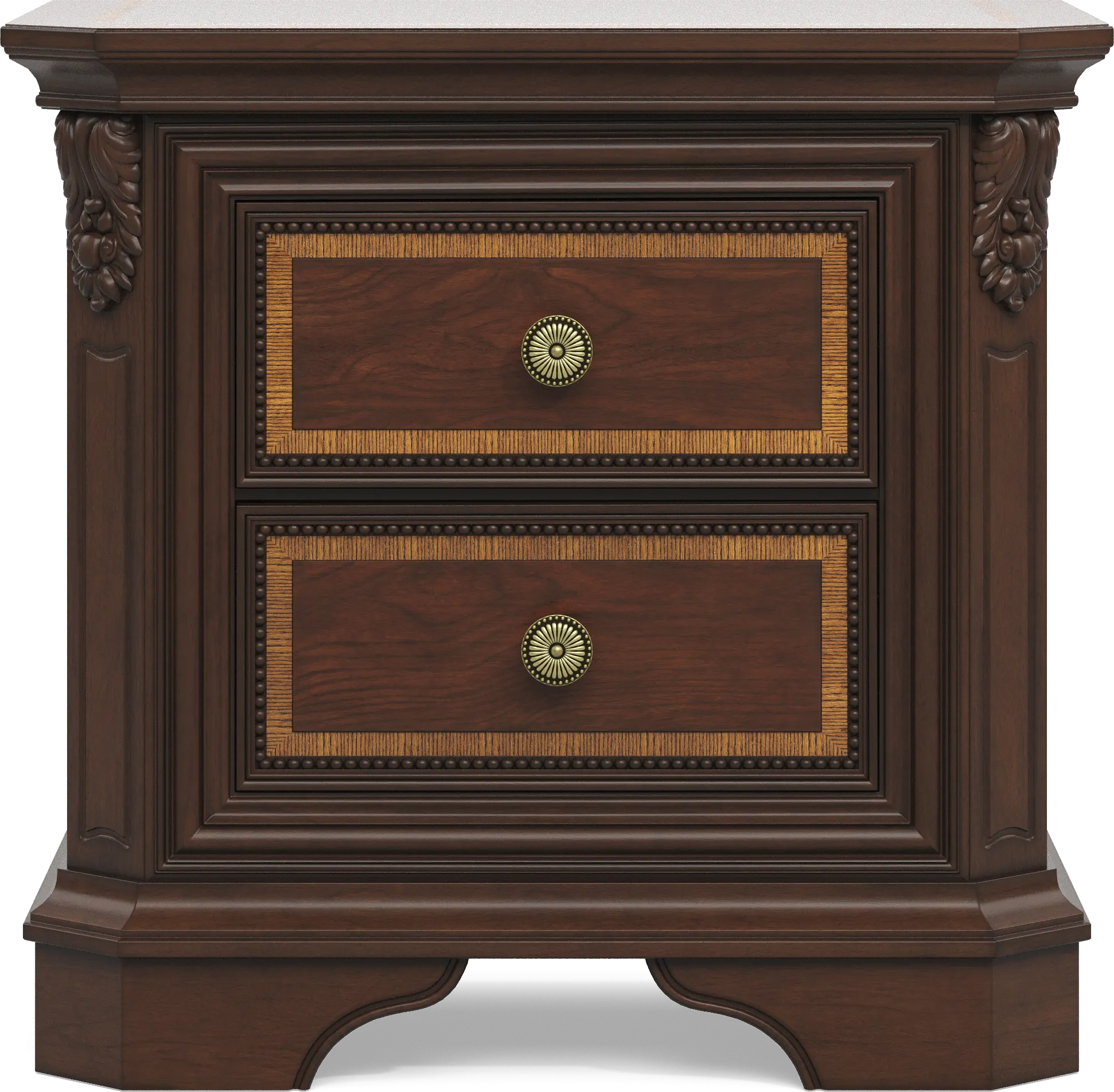 Fuller Brown Cherry Finish 5 Pc Queen Panel Bedroom - Thumbnail - Image 6