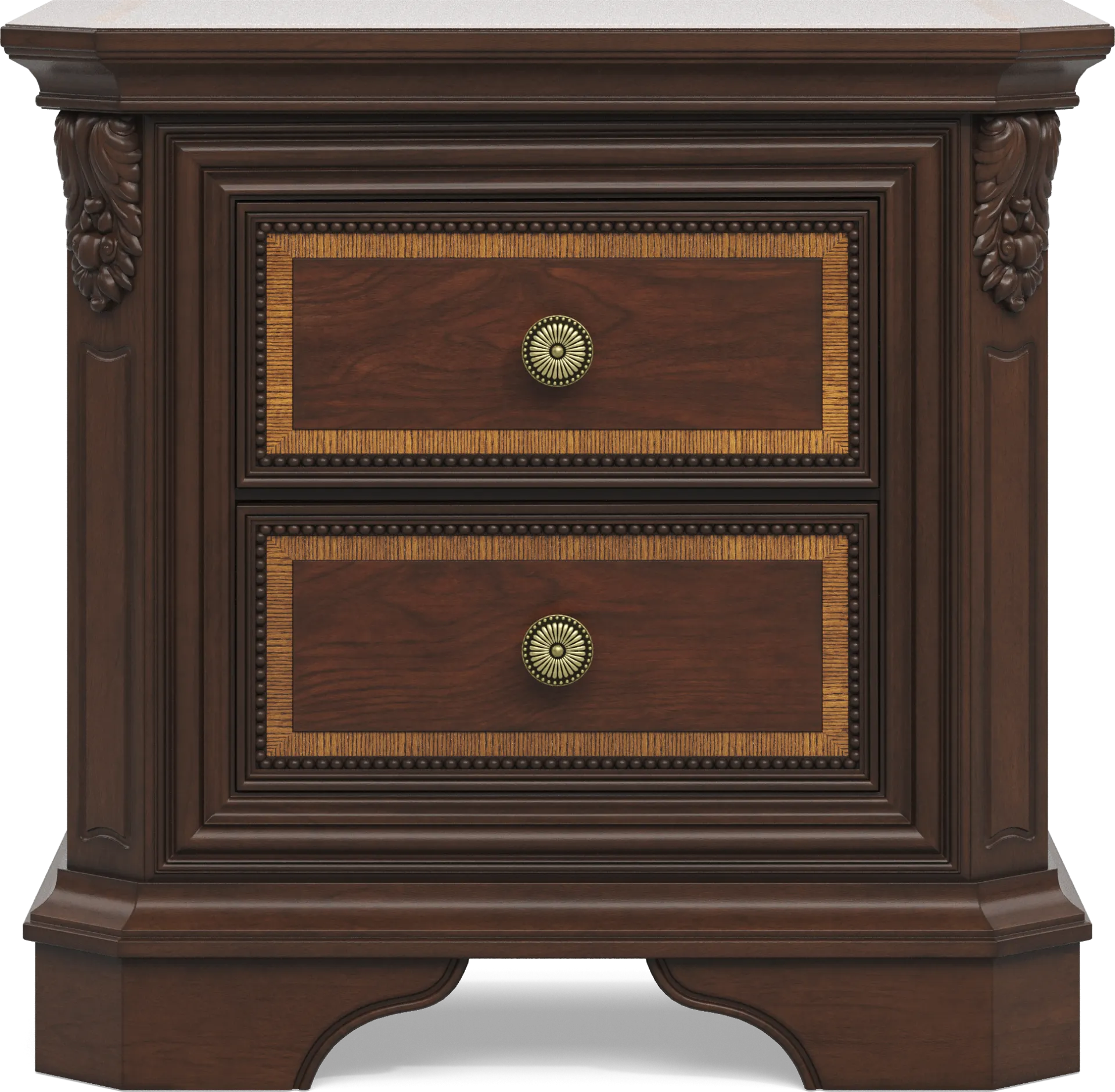 Fuller Brown Cherry Finish 5 Pc Queen Panel Bedroom - Image 6