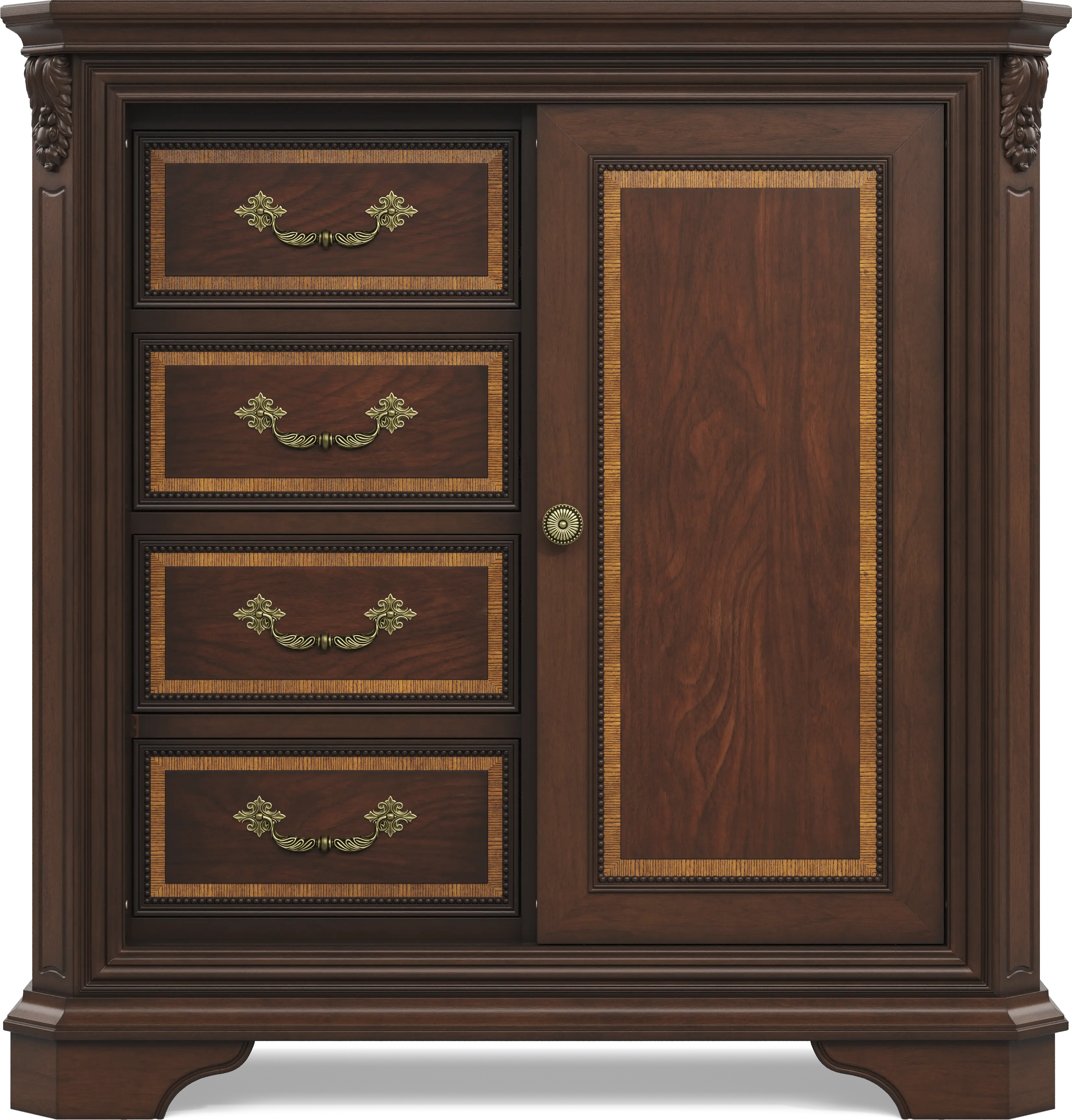 Fuller Brown Cherry Finish Door Chest - Thumbnail - Image 1