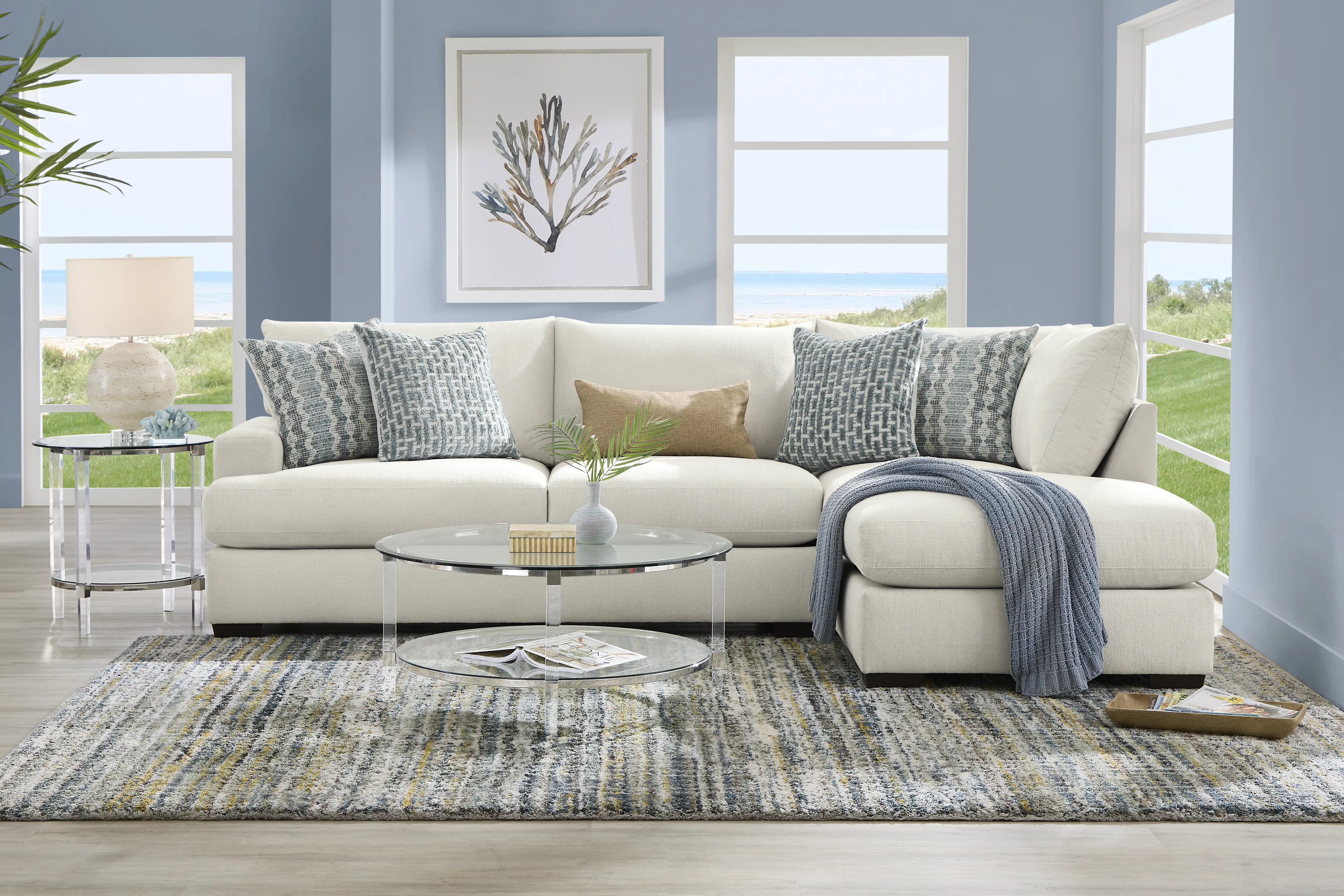 Cypress Street White 2 Pc Sectional - Image 1