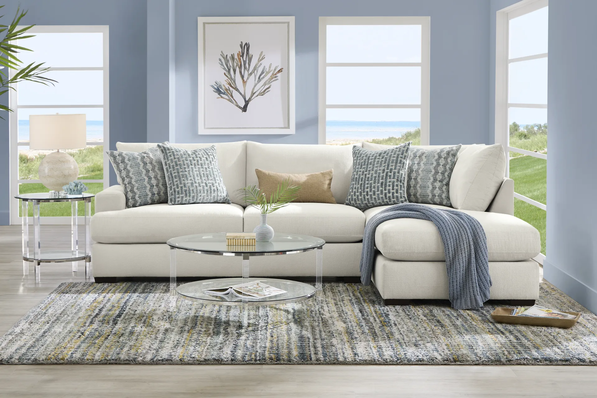 Cypress Street White 2 Pc Sectional - Image 1