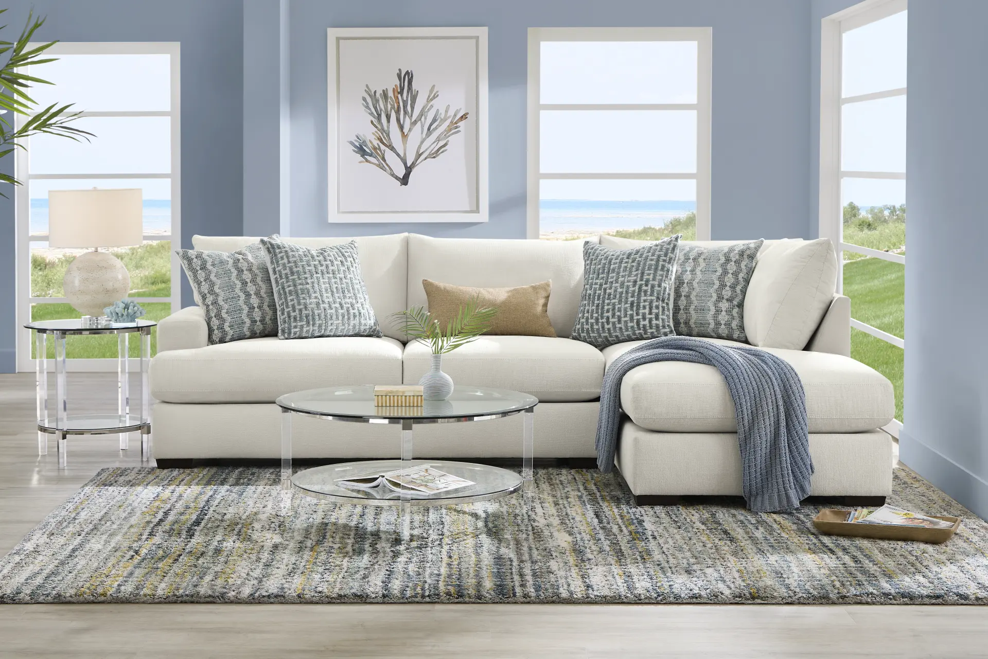 Cypress Street White 2 Pc Sectional