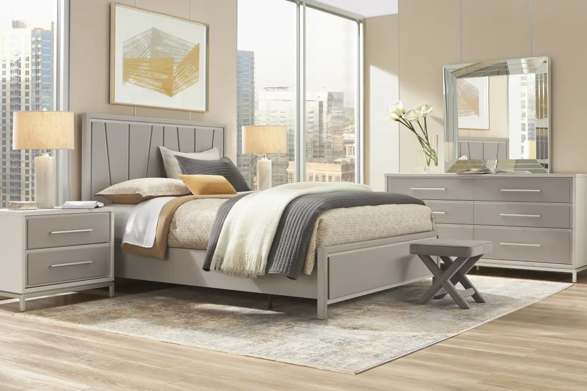 Everdream Gray 5 Pc Queen Panel Bedroom