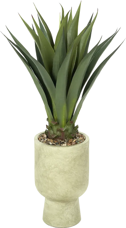 Aurelia II Green 40 in. UV Artificial Agave in Cream Planter