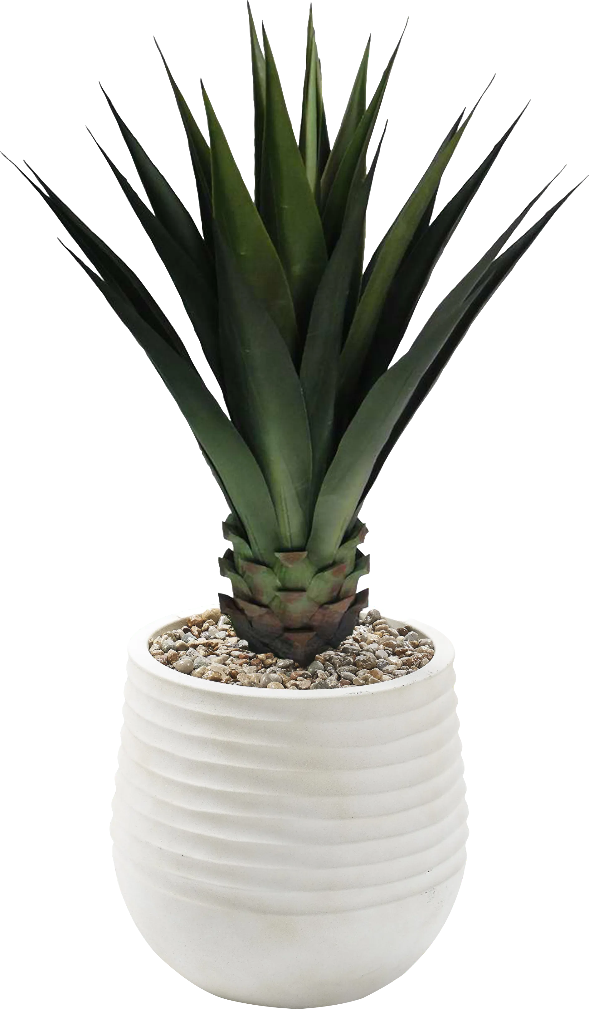 Kanso Green 43 in. UV Artificial Agave in White Planter - Image 1