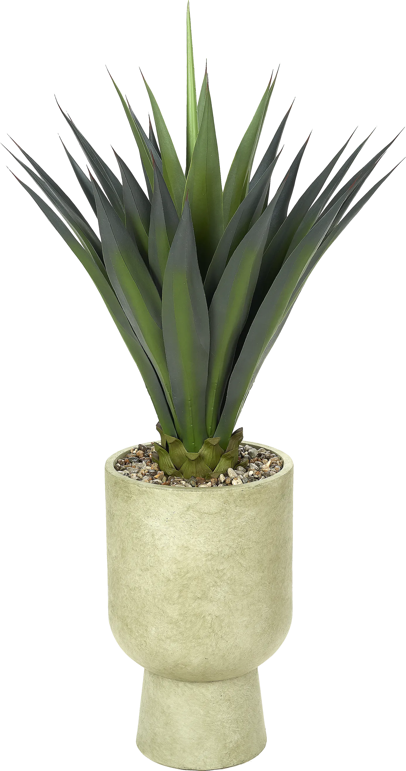 Aurelia I Green 56 in. UV Artificial Agave in Cream Planter - Thumbnail - Image 1