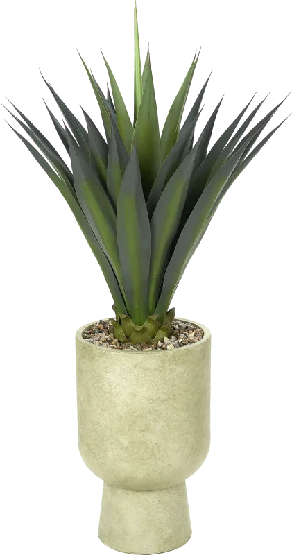 Aurelia I Green 56 in. UV Artificial Agave in Cream Planter