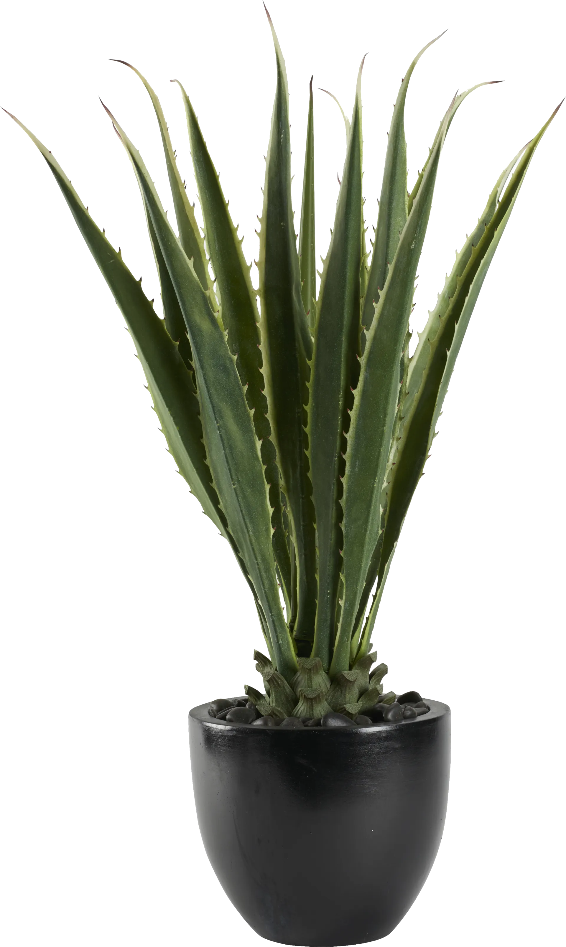 Silvara Green 48in. Artificial Agave in Black Planter - Image 1