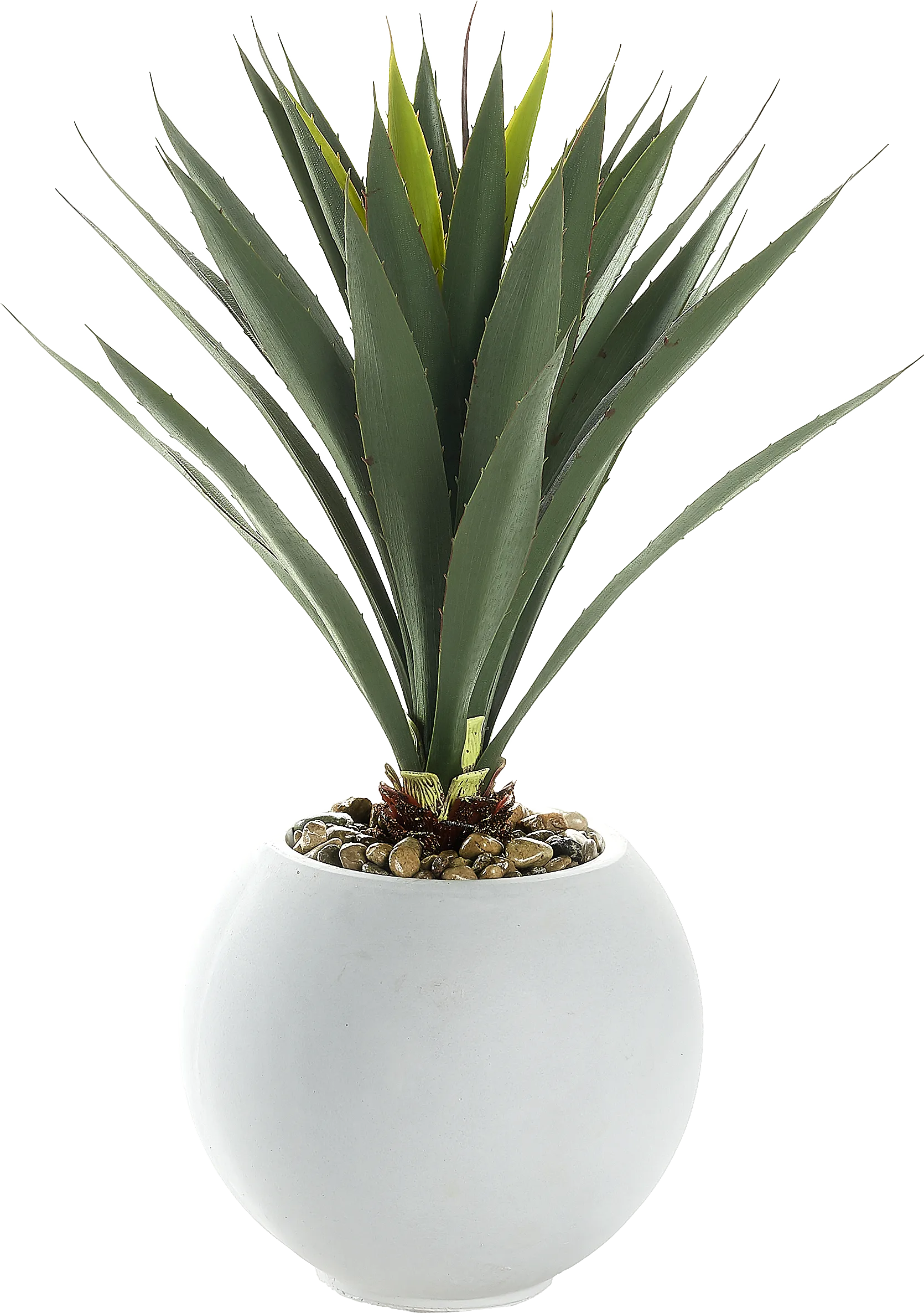 Yuccanova Green 28 in. UV Artificial Yucca in White Planter - Thumbnail - Image 1