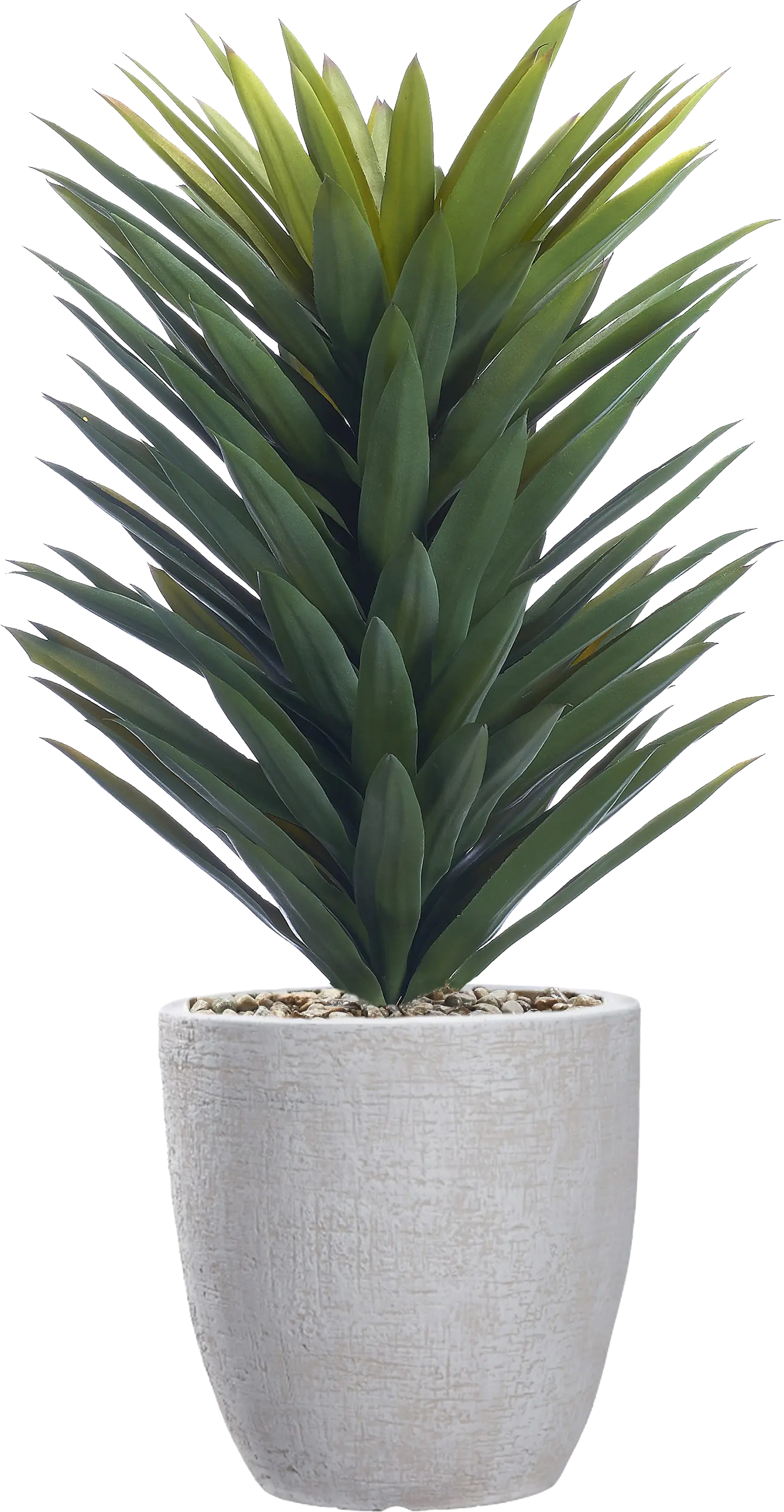 Solara Green 40 in. Artificial Agave in White Planter