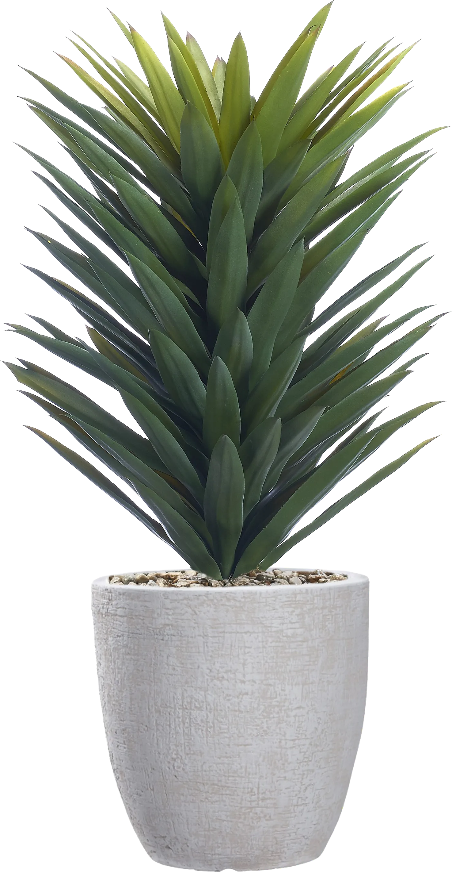 Solara Green 40 in. Artificial Agave in White Planter - Image 1