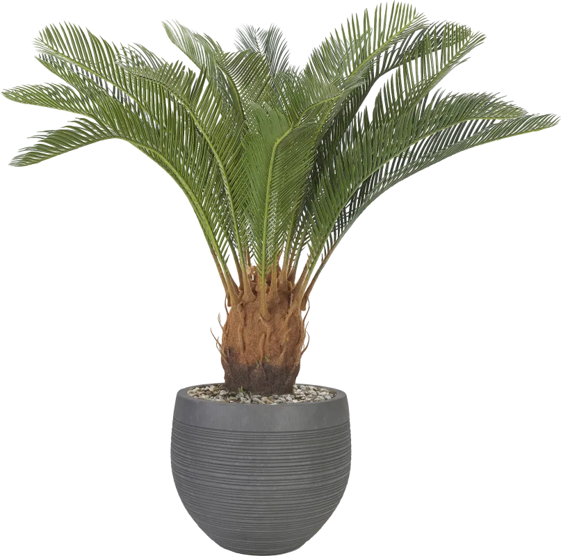 Ardena 40 in. UV Artificial Palm in Gray Planter