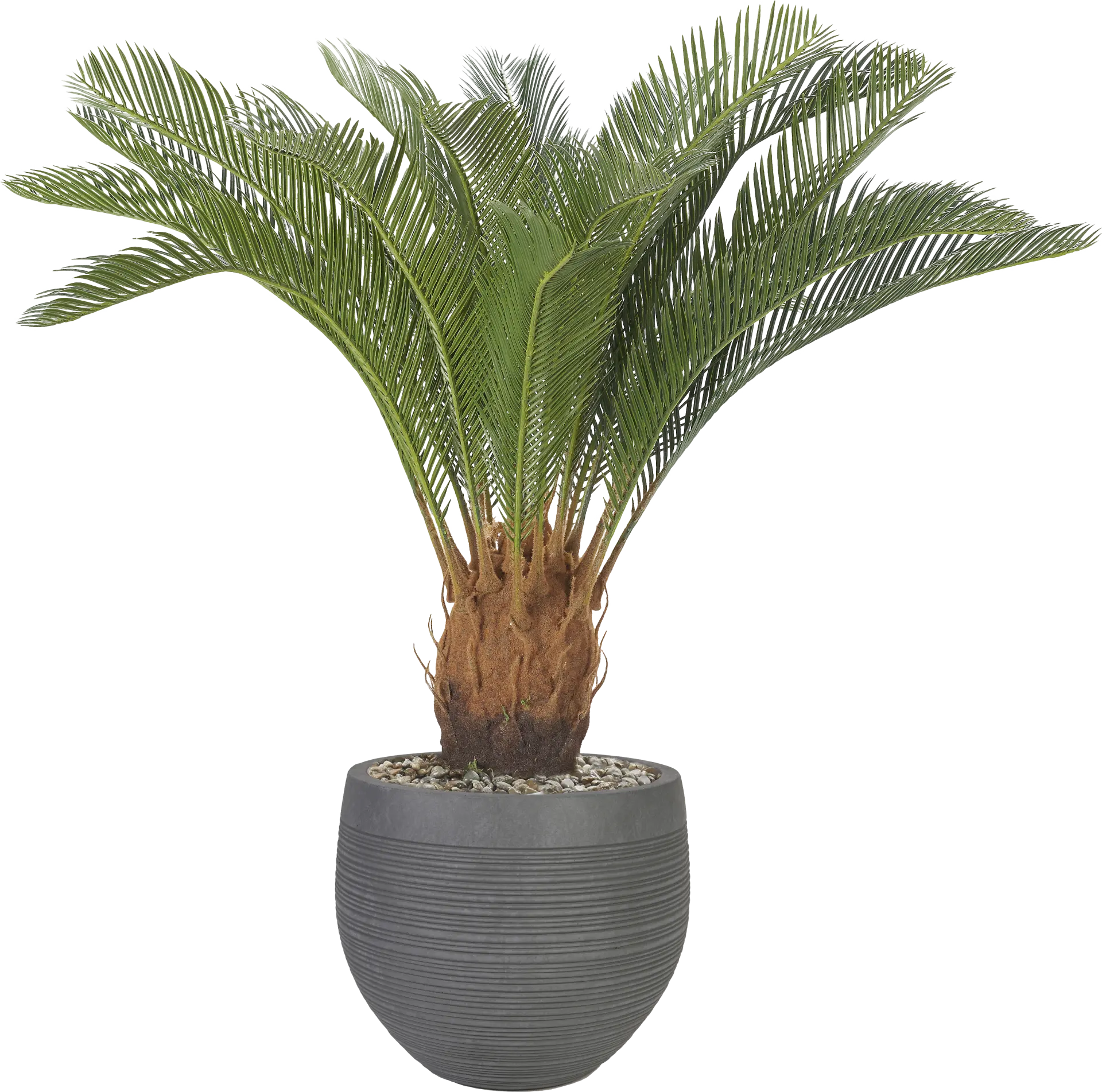 Ardena 40 in. UV Artificial Palm in Gray Planter