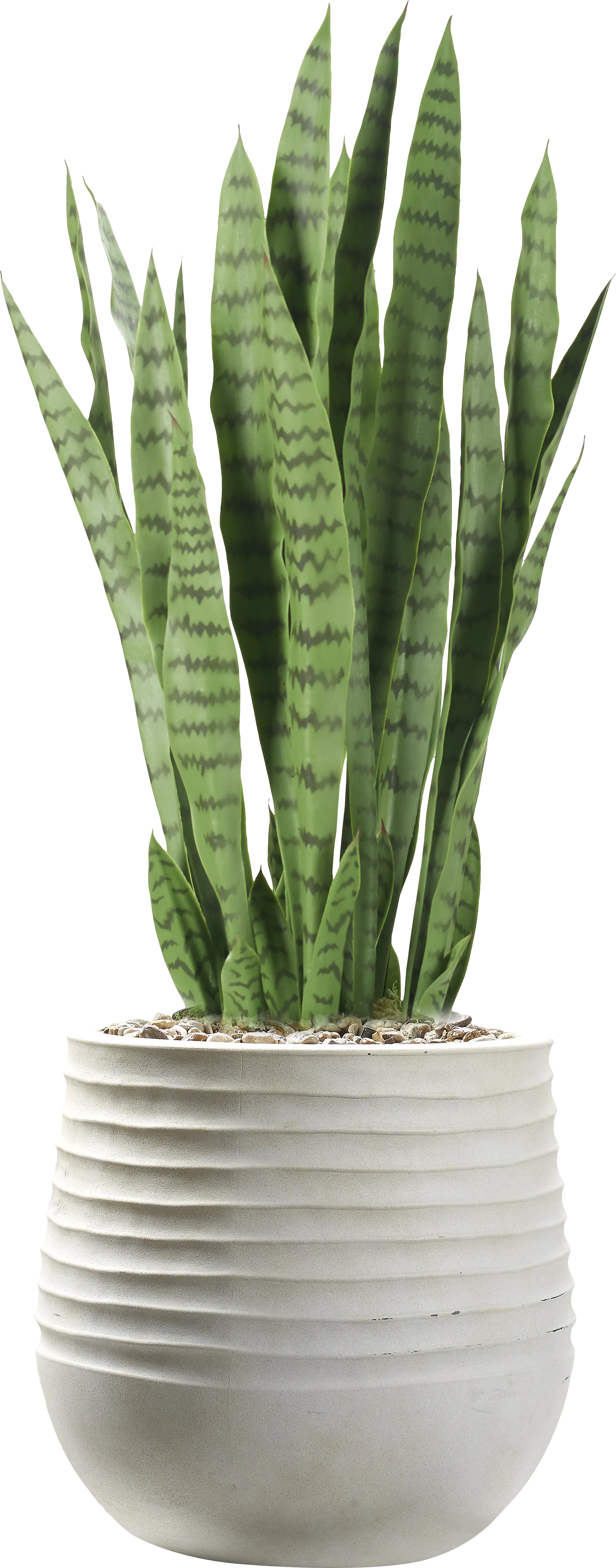 Islara 42 in. UV Artificial Sansevieria in White Planter - Image 1