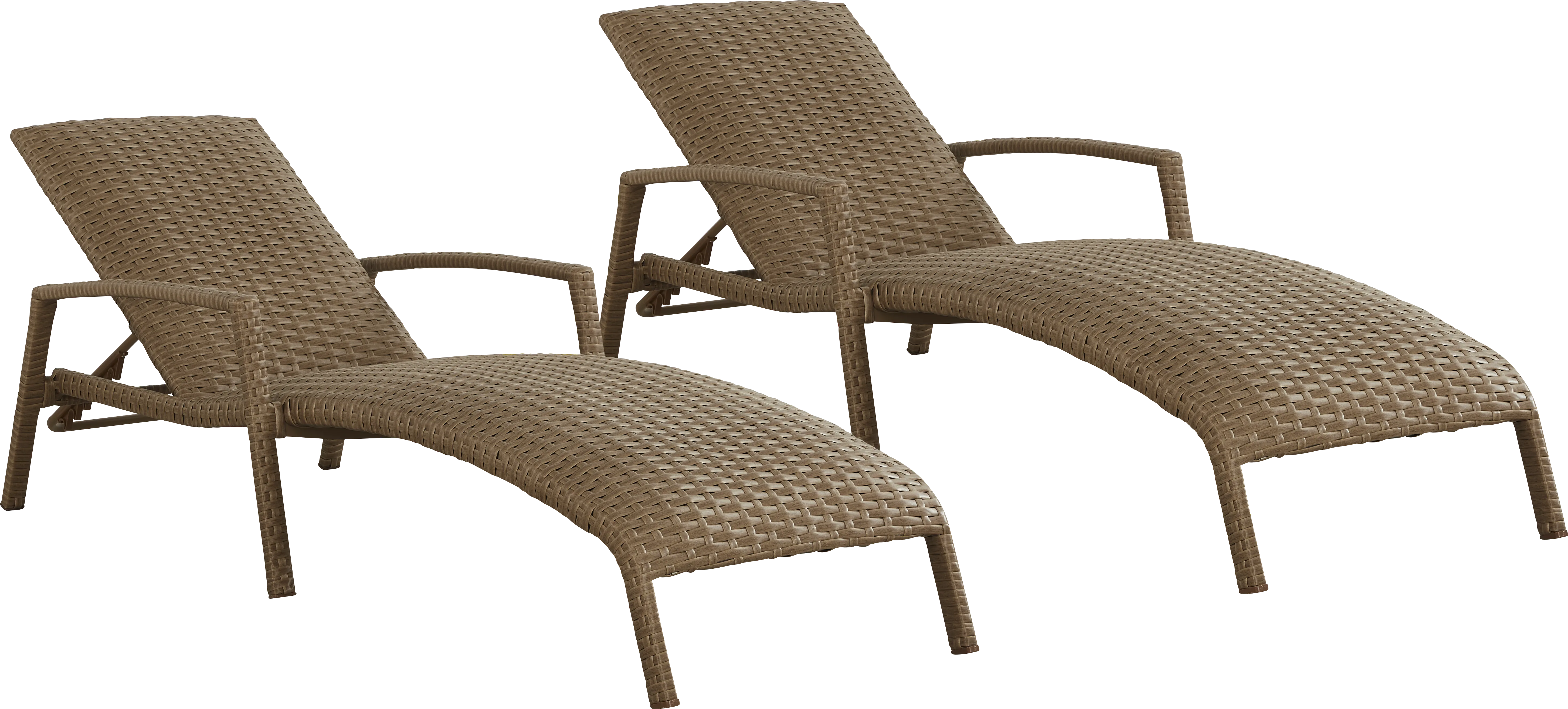 Paloma Brown Outdoor Chaise Lounge, Set of 2 - Thumbnail - Image 1