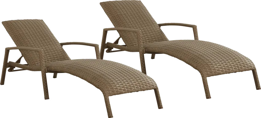 Paloma Brown Outdoor Chaise Lounge, Set of 2