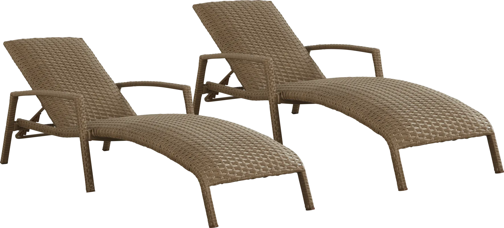 Paloma Brown Outdoor Chaise Lounge, Set of 2