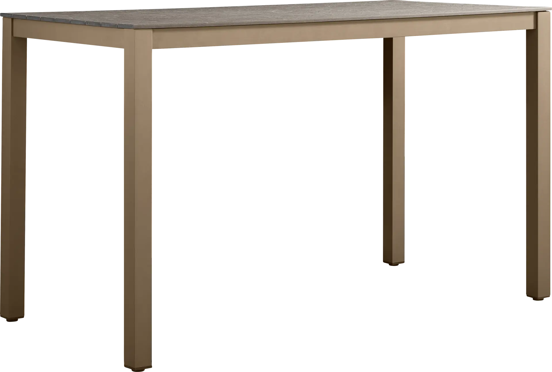 Paloma Brown 65 in. Outdoor Bar Height Dining Table with Umbrella Hole
