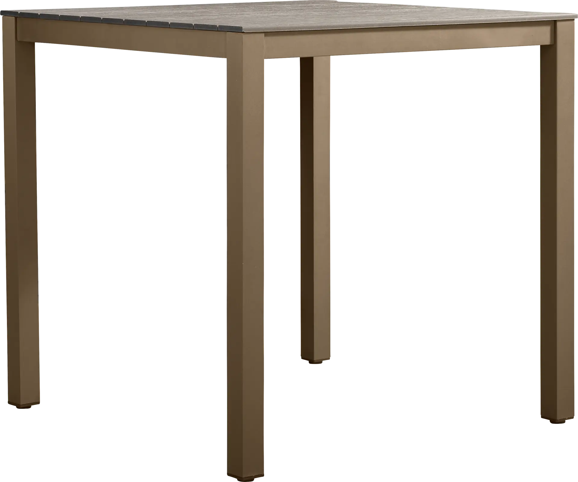 Paloma Brown 40 in. Square Outdoor Bar Height Dining Table with Umbrella Hole