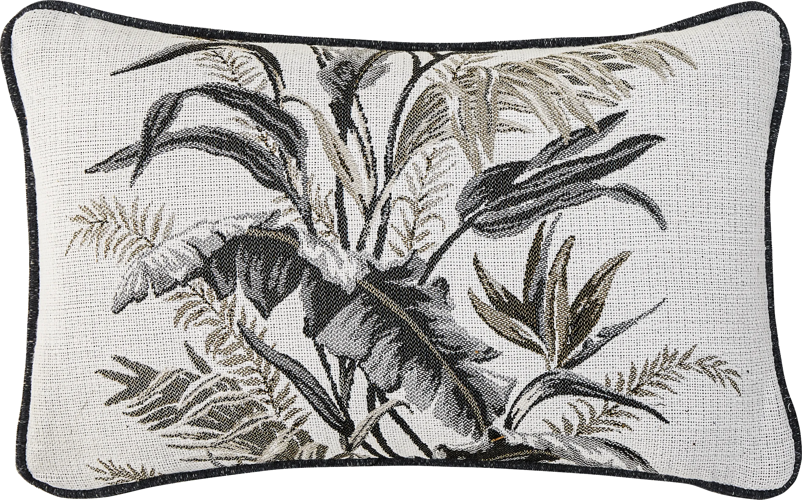 Vintage Tropical Beige Indoor/Outdoor Kidney Pillow - Thumbnail - Image 1