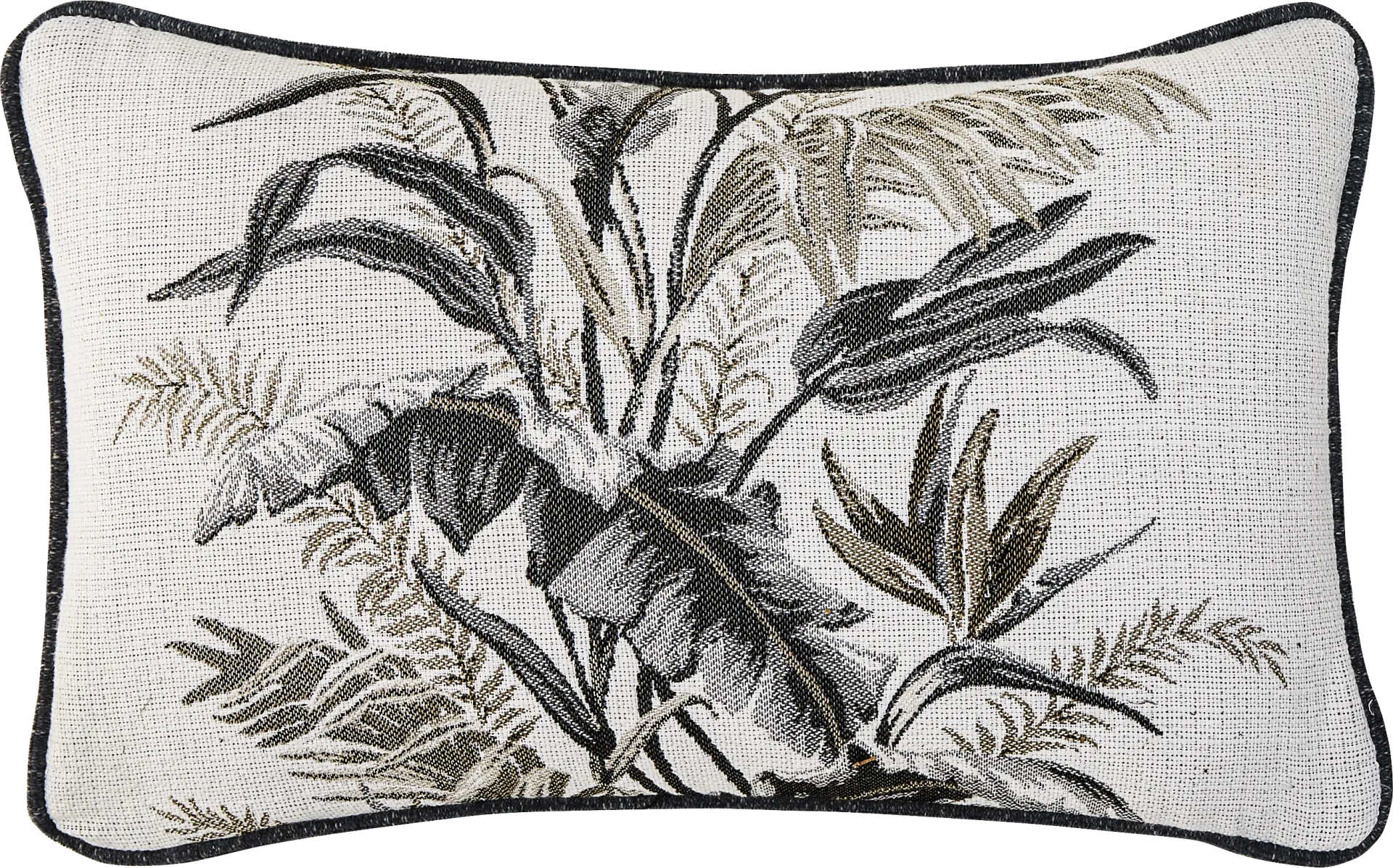 Vintage Tropical Beige Indoor/Outdoor Kidney Pillow - Image 1