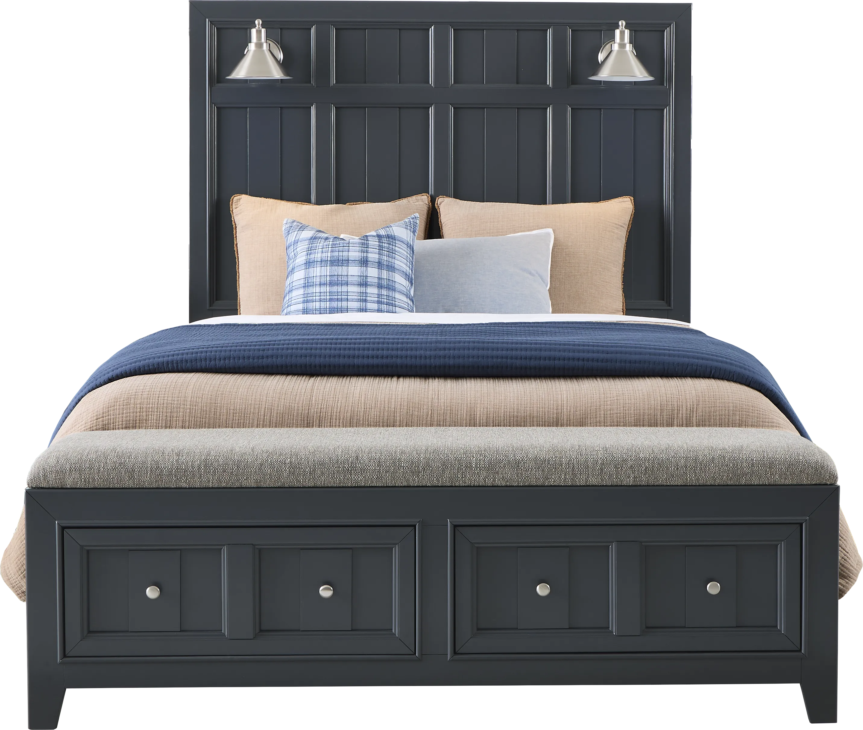 Owings Mill Graphite 7 Pc King Storage Bedroom - Image 2