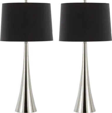 Bentler Trail Silver Lamp, Set of 2