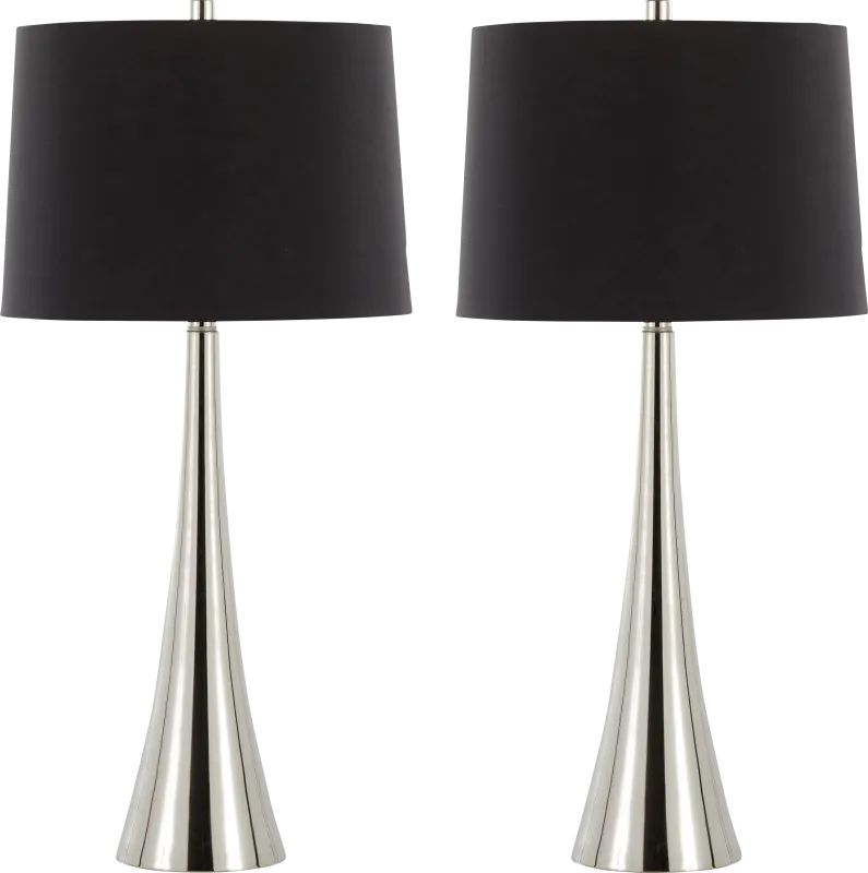 Bentler Trail Silver Lamp, Set of 2