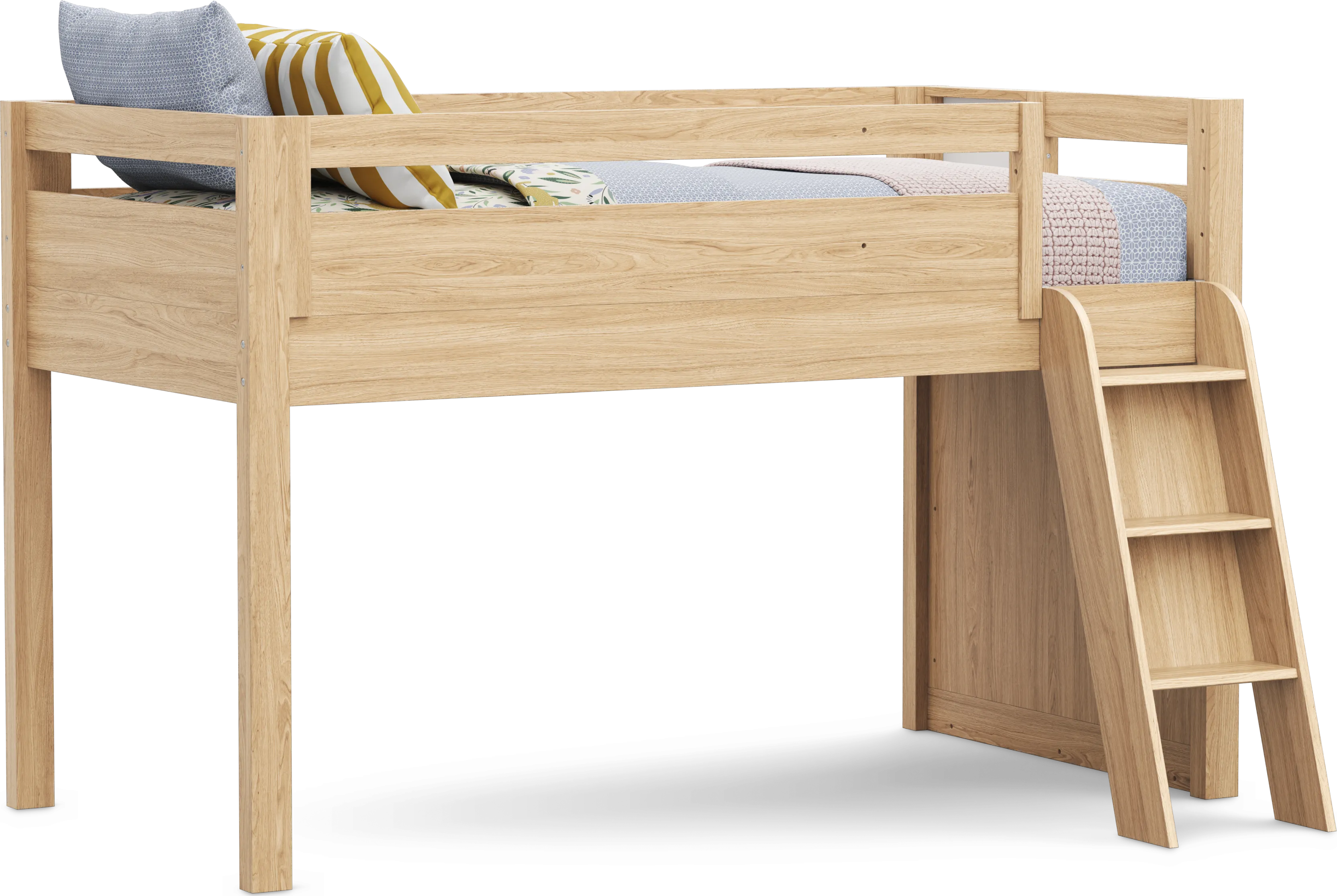 Kids Hidden Hills Light Oak Twin Loft Bed with Activity Panel - Thumbnail - Image 1
