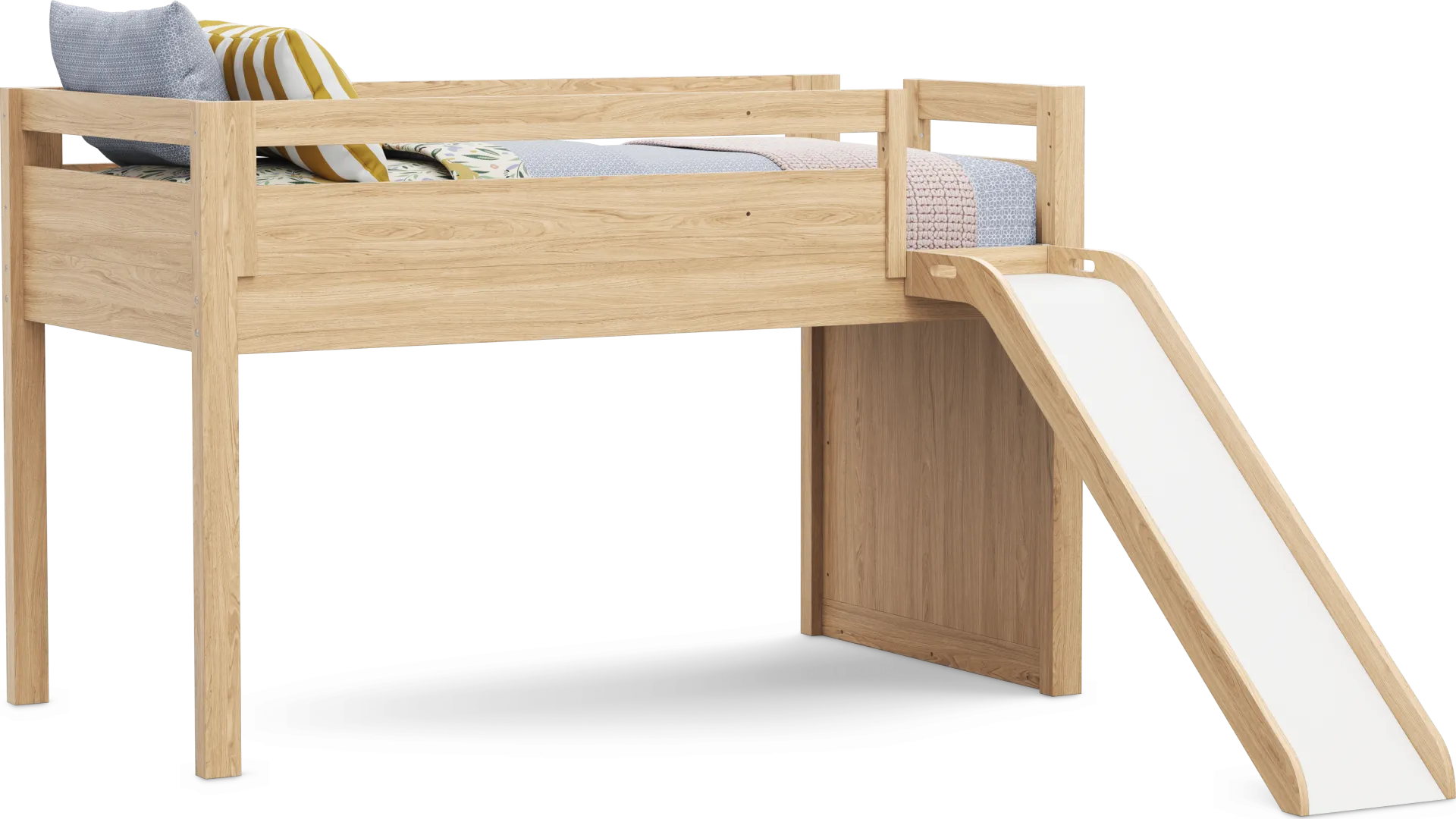 Kids Hidden Hills Light Oak Twin Low Loft with Slide - Image 2