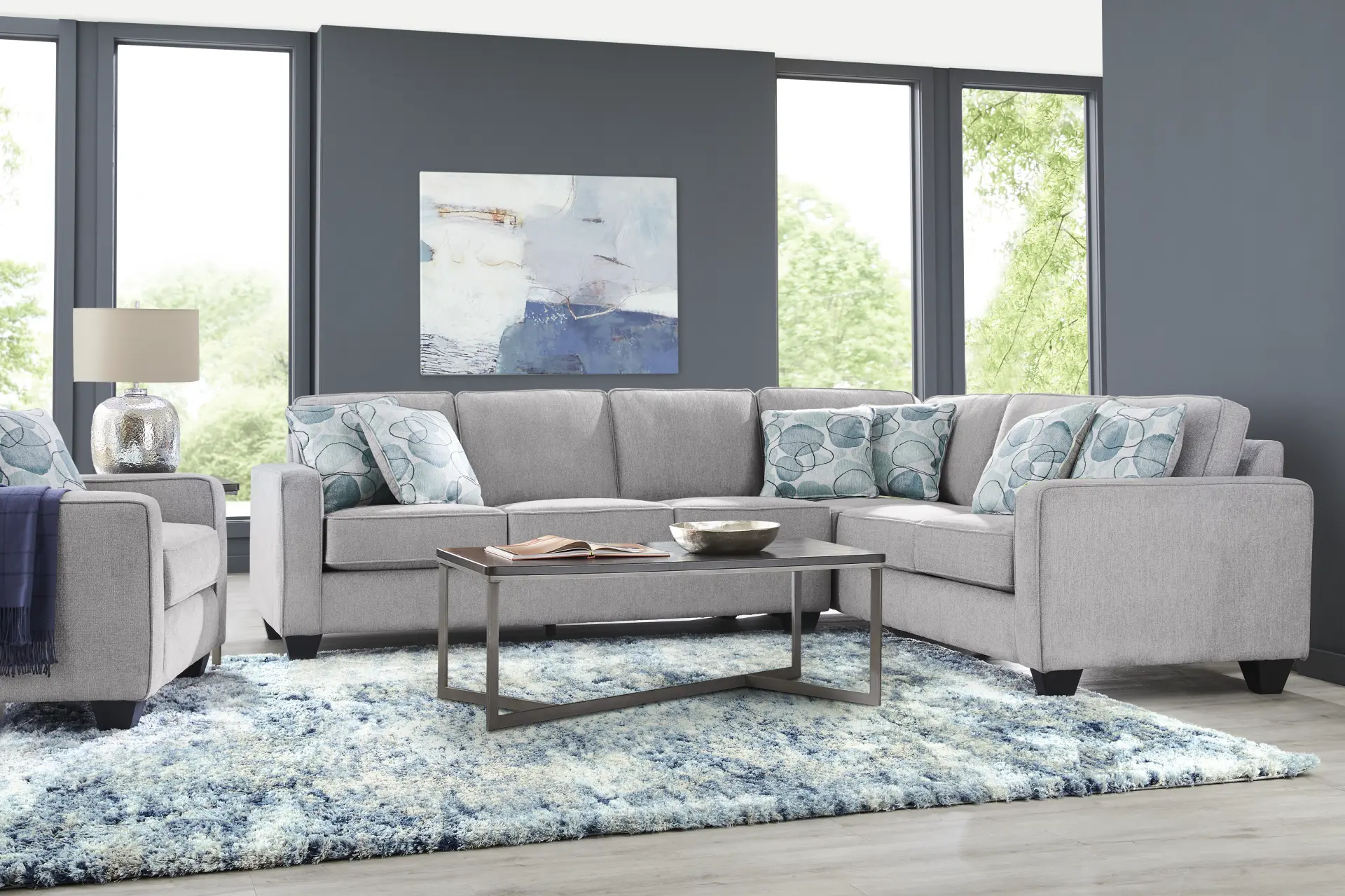 Alanis Bay Gray 2 Pc Sleeper Sectional