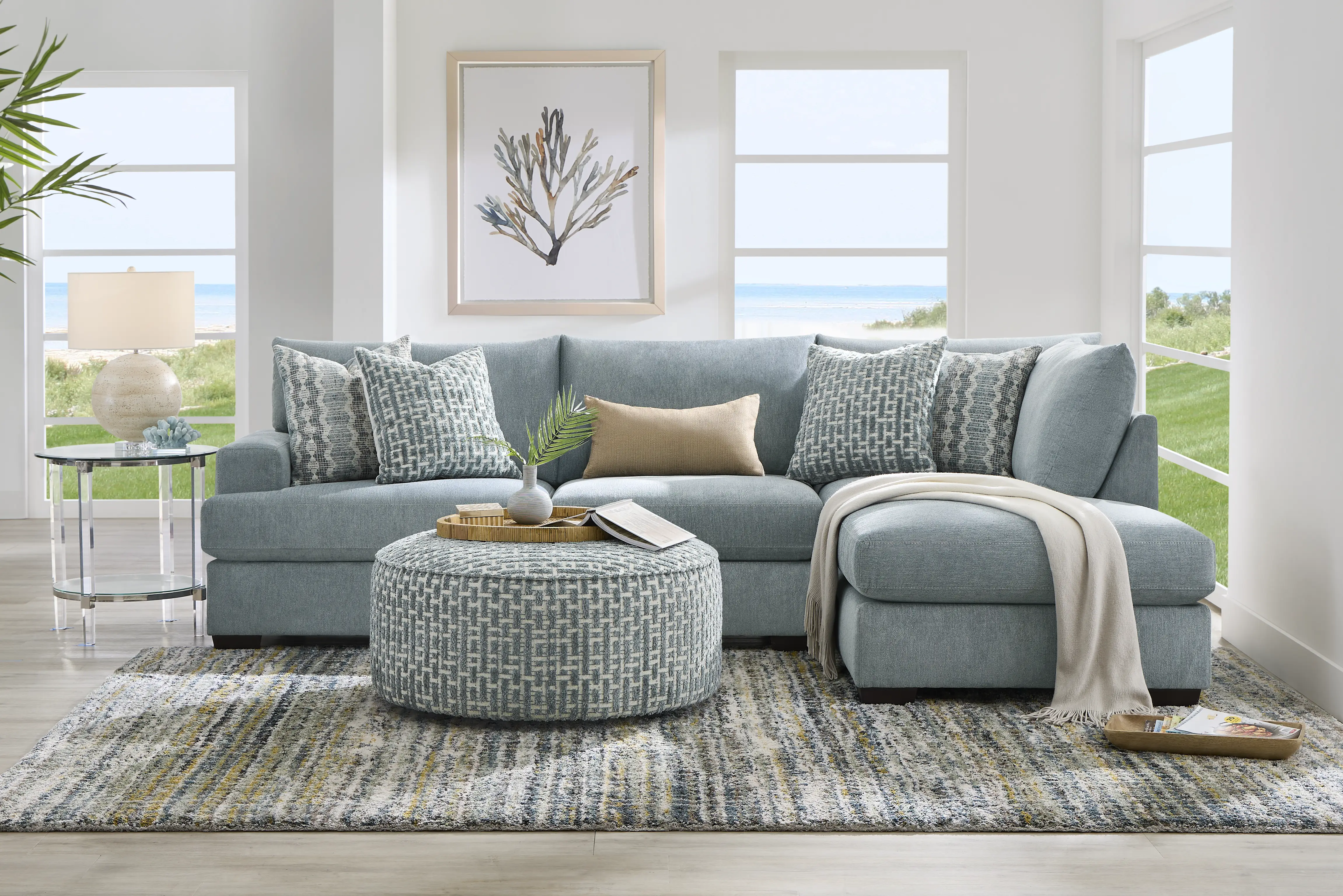 Cypress Street Sky 3 Pc Sectional Living Room - Image 1