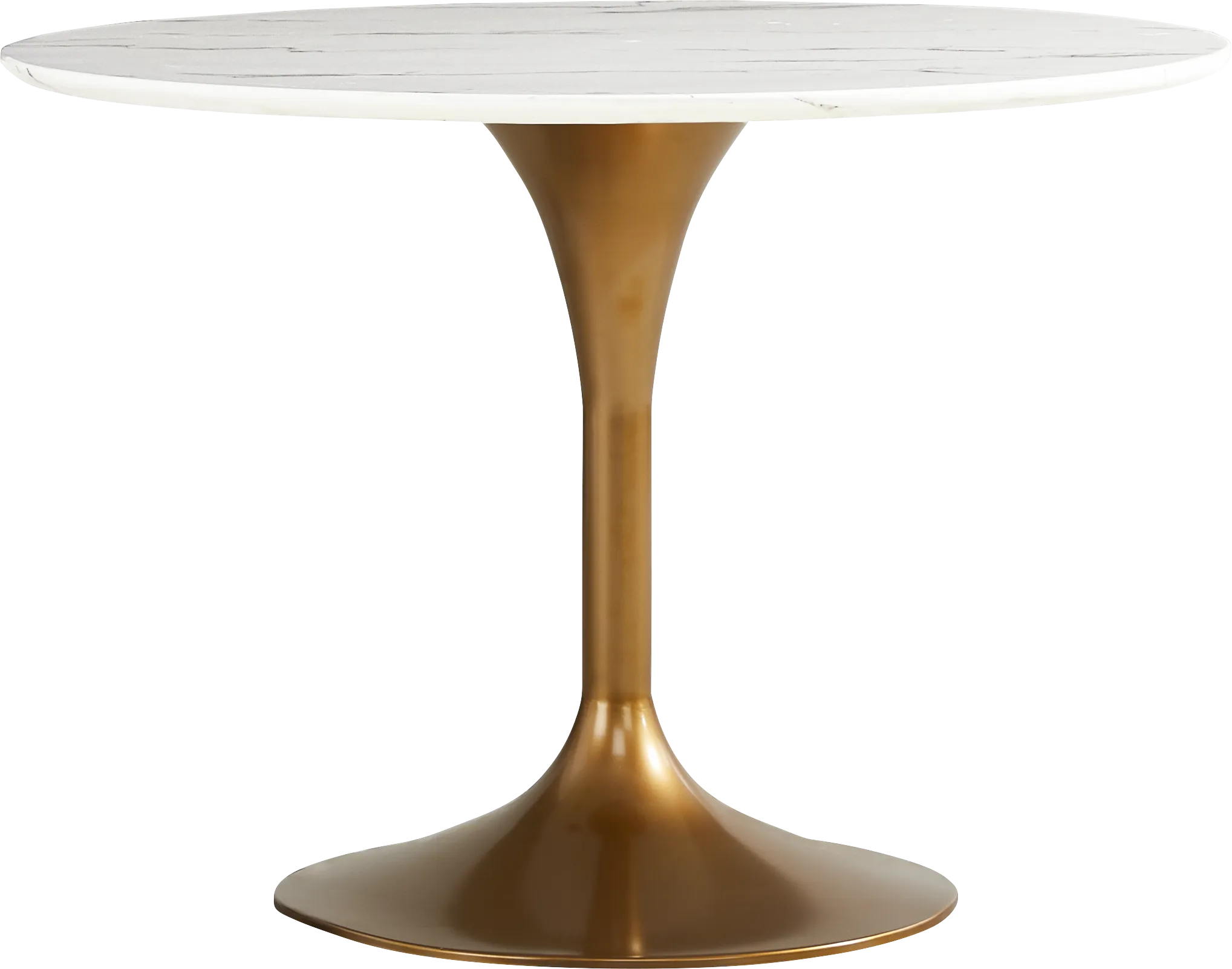 Eris White and Gold Round Dining Table - Thumbnail - Image 1