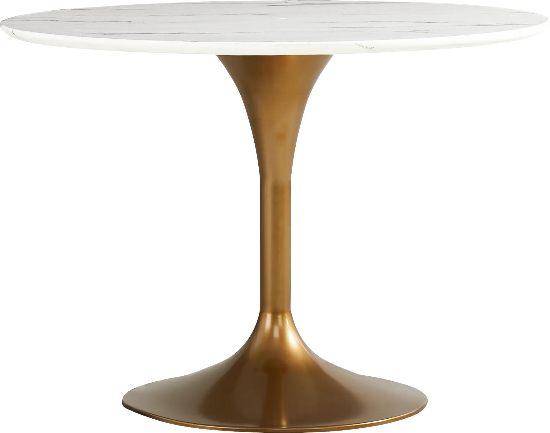 Eris White and Gold Round Dining Table - Image 2