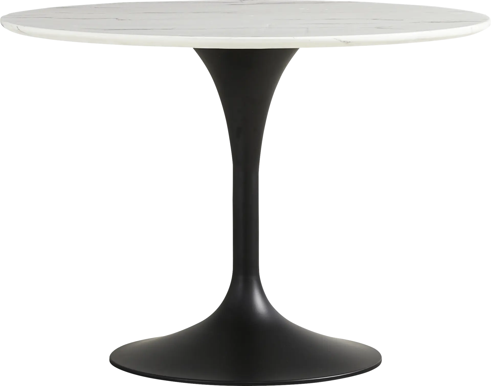 Eris White and Black Round Dining Table