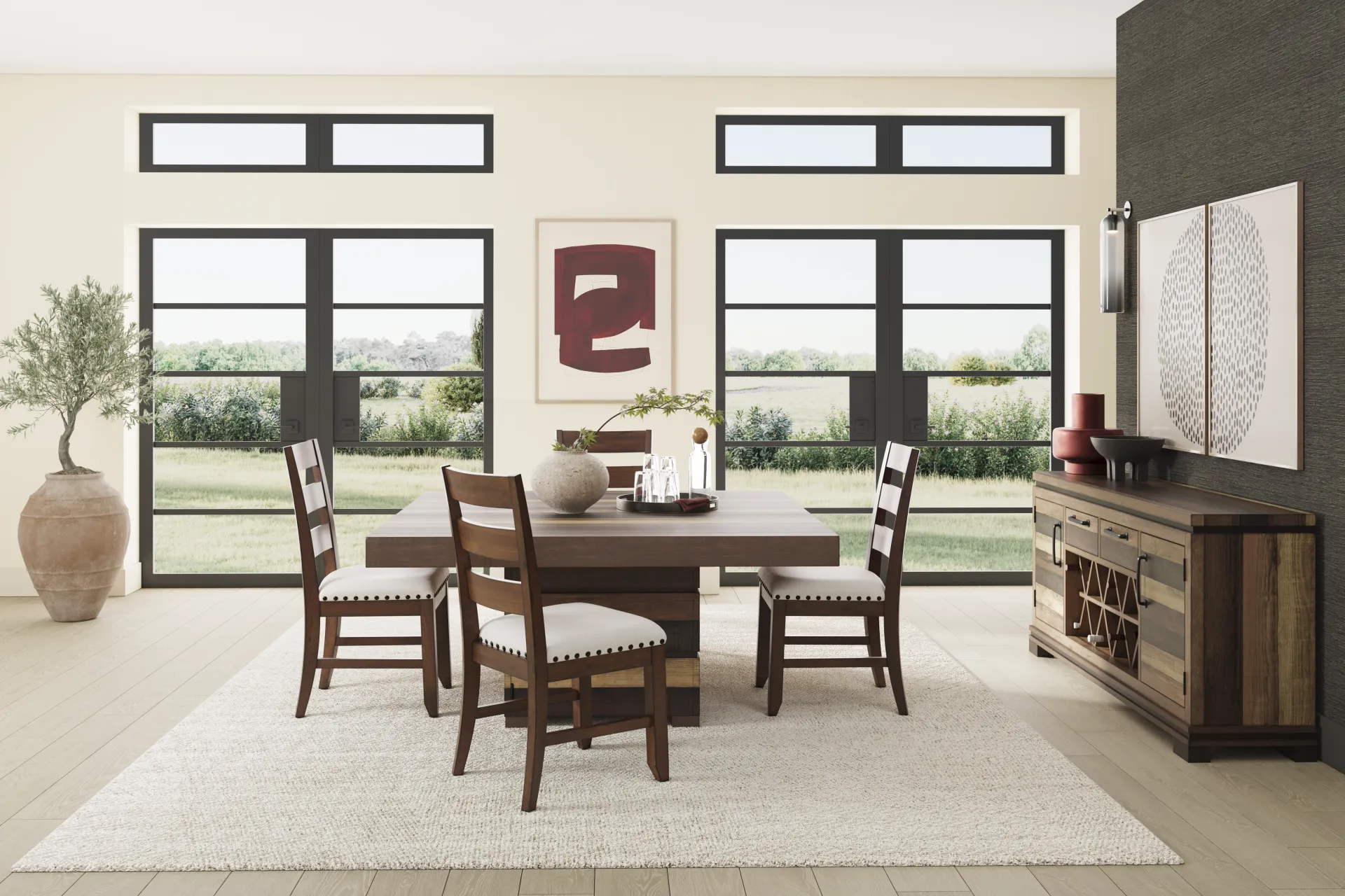 Westover Hills II Brown 5 Pc Square Dining Room with Side Chairs - Image 1