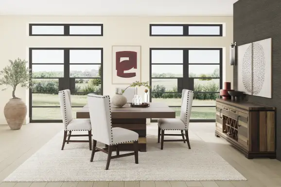 Westover Hills II Brown 5 Pc Square Dining Room with Upholstered Chairs