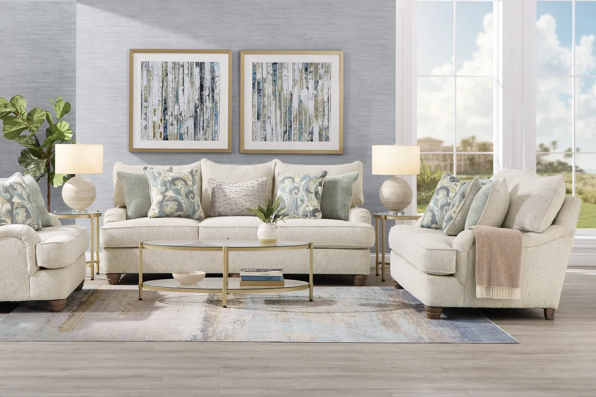 Tahlia Bay Bone 7 Pc Living Room