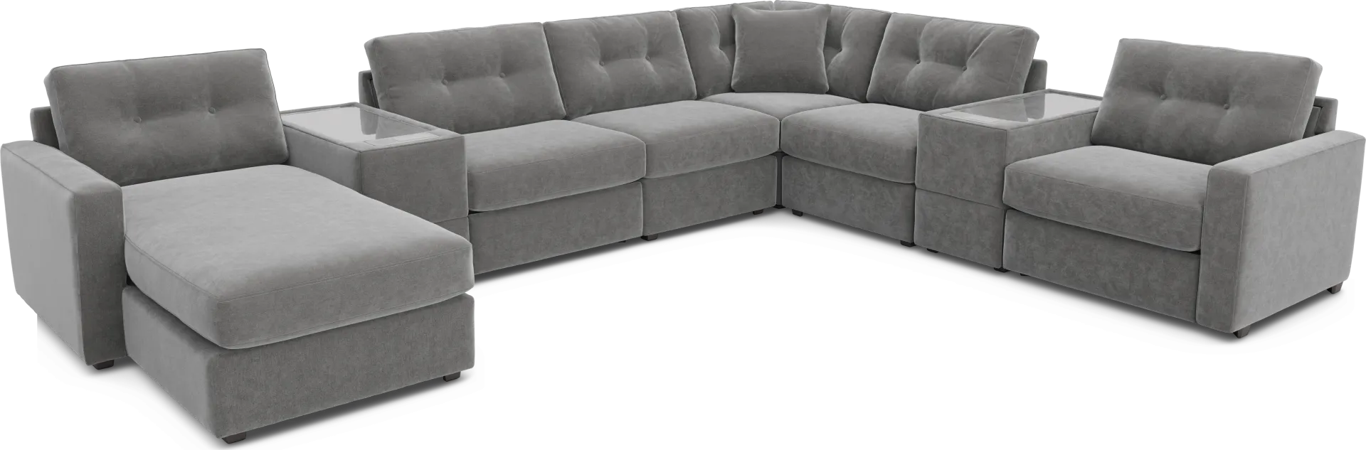 Ash 8 Pc Power Reclining ModularOne with Media Consoles - Image 1