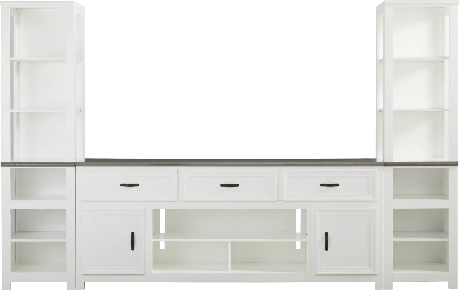 Hollow Ridge White 3 Pc Wall Unit with 84 in. Console